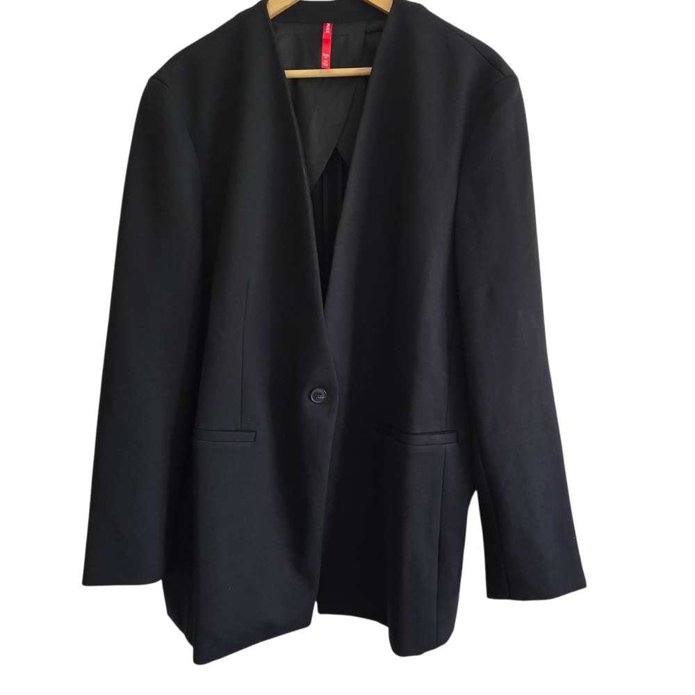 Spanx Blazer 1X The Perfect Oversized Collarless Jacket Plus Black Careerwear